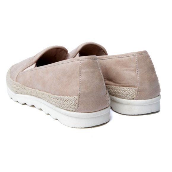 Luca Ferri Slip On Sneaker Perforated Casual Shoes Chunky Rubber Sole Pink/Beige - Picture 8 of 9